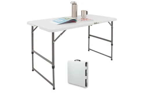 TRUTZHOLM Klapptisch Flohmarkttisch höhenverstellbar 120x60 cm - Tische: Höhenverstellbarer Klapptisch mit pflegeleichter Kunststoffplatte, ideal für Partys oder Märkte, leicht transportierbar und klappbar.