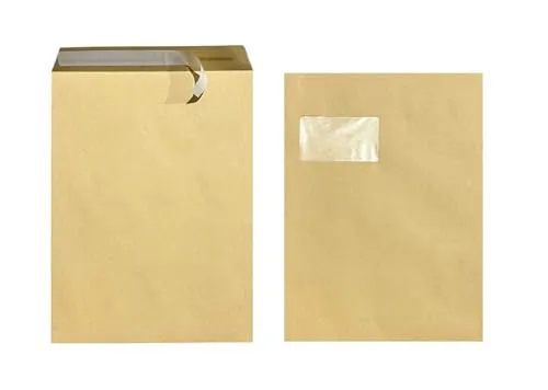 50x Versandtaschen Briefumschläge DIN C4 A4 braun mit Fenster, selbstklebend mit Abziehstreifen, 90 g/qm, 229x324mm Umschläge Kuvert