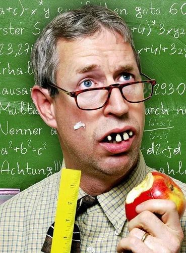 Maskworld Kostüm Pauker mit Zahnschiene - Kreatives Kostüm für Lehrer mit anpassbarer Zahnschiene. Ideal für humorvolle Auftritte und besondere Anlässe. Inklusive Zahngebiss und Haftperlen für perfekten Sitz.