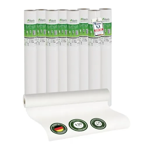 Veluxis® Premium Glattvlies Untertapete – 8er-Set, 25,00 m x 1 m, 130g/m² - Hochwertige Vlies-Tapete für ein perfektes Finish: überstreichbar, rissüberbrückend und formstabil. Ideal als Untertapete oder Wandbeschichtung. Einfach anzubringen und perfekt für alle Projekte!