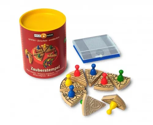Naseweiss Experimentierkasten Zauberstempel - Experimentierkasten mit 8 verschiedenen Motivstempeln, ideal für kreative Bastelprojekte und zur Förderung der Fantasie. Perfekt für Geschenkpapiere, Tischkarten und mehr!