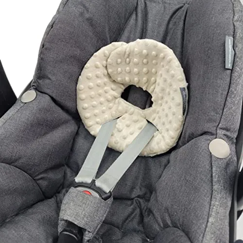 Produktbild BAMBINIWELT Kopfstütze KOPFPOLSTER Kopfkissen für Babyschale kompatibel mit Maxi-Cosi Pebble und Pebble Plus (Minky beige)
