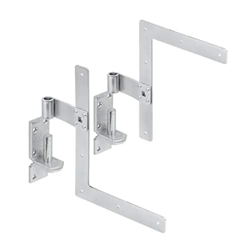 VORMANN Fensterwinkel Türwinkel Winkelband Fensterladenband Torband, verzinkt, 4-teiliges Komplettset (2 Bänder, rechte und linke Ausführung plus 2 passende Kloben)