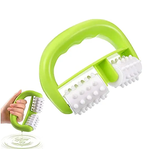 Anti Cellulite Massage Rolle Körper Rolle Bürste Nass/Trocken Verwendung für Massieren Reduzieren Cellulite für Frauen Männer Arme Schulter Gesäß Zurück Beine（grün).