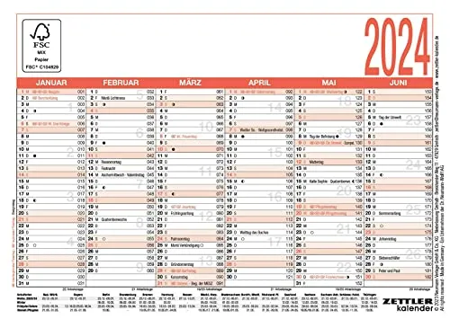 Arbeitstagekalender 2024