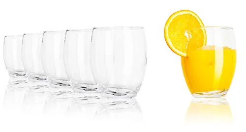 alpina Trinkgläser - Wassergläser Set 6 Stück - 350 ml - Spülmaschinenfest, Durchsichtig