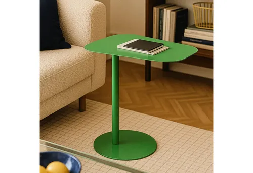 en.casa Beistelltisch, »Nastätten« Balkontisch aus Metall Apfelgrün, matt
