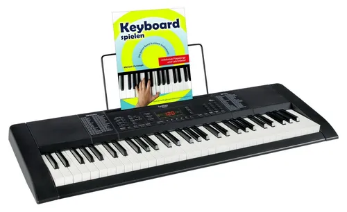 FunKey 61 Edition Schwarz Set inkl. Schule - Keyboards mit klassischem Black-and-White-Design, 300 Sounds & Rhythmen, plus umfangreiche Effekte und Lernmaterial für den perfekten Einstieg in die Musikwelt.