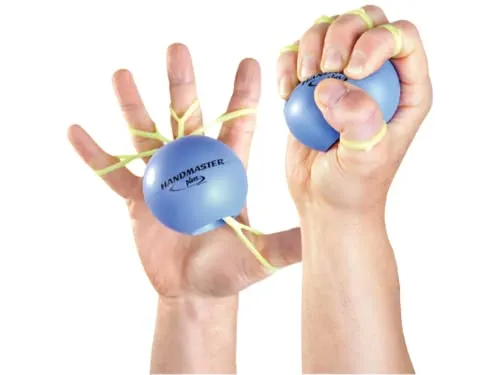 Handmaster Plus Handtrainer für Physio - Fingertrainer zur Stärkung der Hände - Sonstige, ideal zur Rehabilitation und Stärkung der Handmuskulatur, Farbe blau, weich für angenehmes Training.
