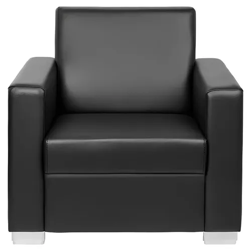 Schwarzer Ledersessel Designer Polster Einsitzer für modernes Wohnen - Stilvoller Einsitzer für Wohnzimmer und Arbeitszimmer. Mit hochwertiger Polsterung und modernem Kunstlederbezug für optimalen Komfort. Maße: 82 x 71 x 79 cm, ideal für jedes Zuhause.