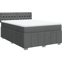 vidaXL Boxspringbett Dunkelgrau 140x190 cm mit Matratze von vidaXL