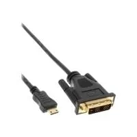 InLine - Video- / Audiokabel - Single Link - HDMI / DVI - Mini-HDMI, 19-polig (M) - DVI-D (M) - 2,0m - abgeschirmt - Schwarz (17472P)