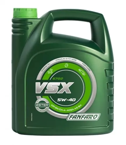 FANFARO VSX 5W-40 Motoröl 4L - Hochwertiges Motoröl für Kraftfahrzeuge und Motorräder, kompatibel mit zahlreichen Herstellern. Bietet hervorragenden Schutz und Leistung bei unterschiedlichen Fahrbedingungen.