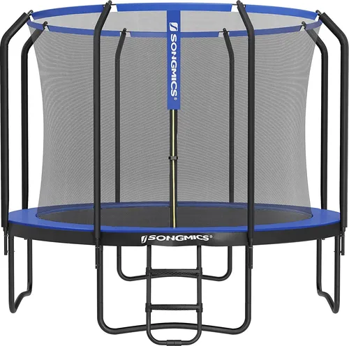 SONGMICS Trampolin rundes Gartentrampolin mit Sicherheitsnetz und Leiter, gepolstertes Gestell, für Kinder und Erwachsene