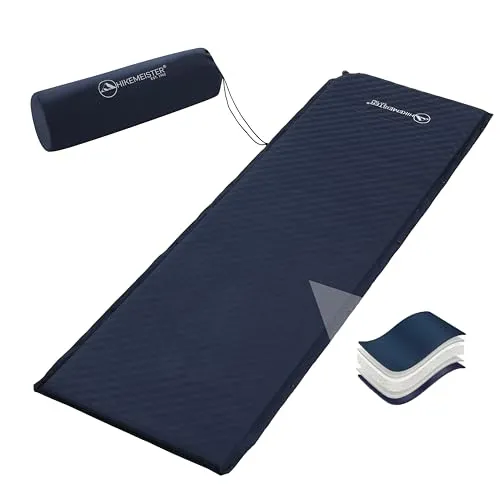 Hikemeister ® Selbstaufblasende Isomatte | 198 x 65 x 5 cm | Schaumstoff Schlafmatte für Camping | Leicht und Wasserabweisend | Isomatte Outdoor | Luftmatratze Camping