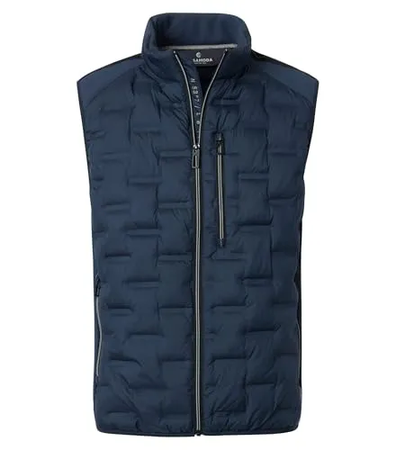 CASAMODA Steppweste Herren 4XL dunkelblau - Stylische Steppweste aus 100% Polyester, ideal für Alltag und Freizeit. Praktische Reißverschlusstaschen und Stehkragen bieten Komfort und Funktionalität. Perfekt kombinierbar mit Pullovern oder Hemden.