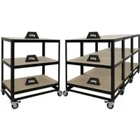 PROREGAL Mega Deal Kommissionierwagen BÜFFEL – Fahrbares Regal, 100x90x50cm, 3 Ebenen, 50kg - Fahrbares Kommissionierregal BÜFFEL mit 3 höhenverstellbaren Böden, ideal für Werkstatt und Lager. Mit 4 Lenkrollen, davon 2 mit Feststellbremse, für maximale Mobilität und Sicherheit. Einfacher Aufbau in 15–20 Minuten.