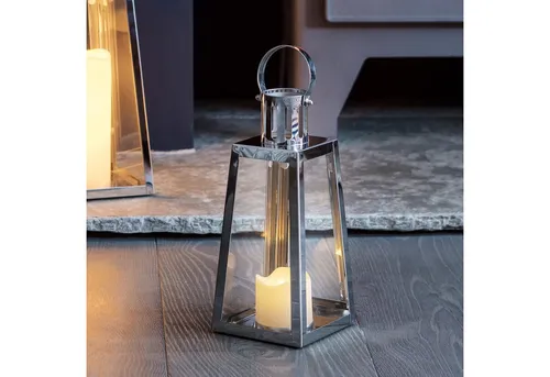 Lights4fun LED Laterne Miners Edelstahl LED Laterne