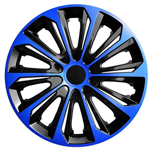 NRM Strong Duo Radkappen 15 Zoll - Radkappen & Stahlfelgenringe, aus robustem ABS Kunststoff, in stylischem Blau-Schwarz, einfache Installation ohne Werkzeuge, ideal für einen frischen Look Ihrer Reifen.