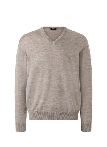 MAERZ Muenchen Rundhalspullover aus 100% Wolle - Beige Rundhalspullover für Herren, bietet hohen Tragekomfort und ist ideal für kalte Tage. Perfekt kombinierbar für einen stilvollen Look.