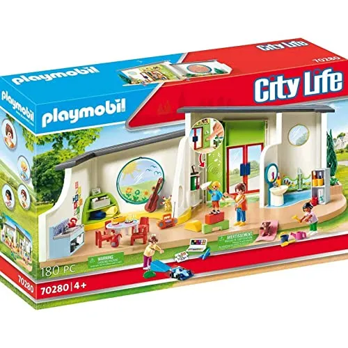 PLAYMOBIL 70280 KiTa ''Regenbogen'' - Spielwaren für Kinder von 3-4 Jahren, fördert Kreativität und Rollenspiele mit buntem Kita-Design und vielseitigem Zubehör.