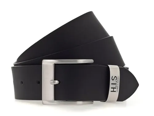 H.I.S 40mm Leather Belt W90 Black - kürzbar