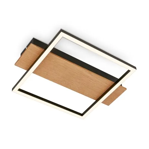 BRILONER LED Deckenlampe mit Holzdekor - Moderne Deckenleuchte mit 14W LED und 1400 lm, ideal für Wohnzimmer, Schlafzimmer und Küche. Warmweißes Licht schafft eine gemütliche Atmosphäre und sorgt für hohe Energieeffizienz.