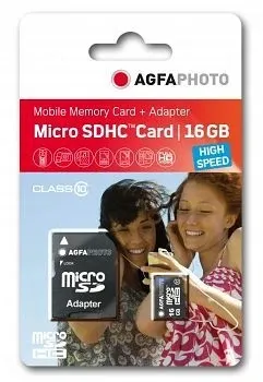 AgfaPhoto 16 GB microSDHC-Karte Class10 mit SD-Adapter