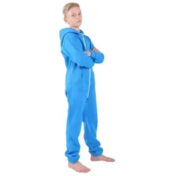 O'Poppy Jumpsuit Kinder blau (1-tlg) Zwergen Kapuze und Eingrifftaschen blau 134-140