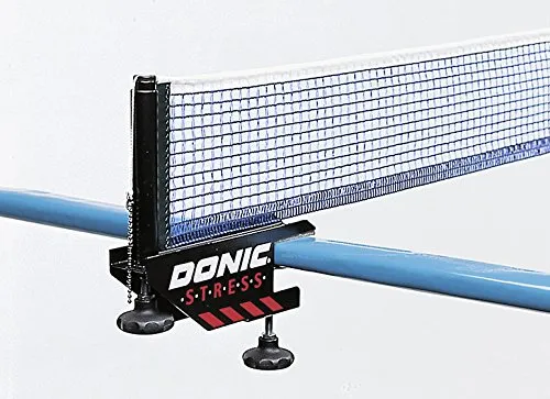 DONIC Netzgarnitur Stress Netze, Schwarz-Blau, One Size - Tischtennisplatten-Zubehör mit stabiler Stahlblechkonstruktion und Kunststoffbeschichtung für extreme Haltbarkeit und zuverlässigen Spielspaß.