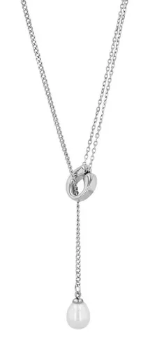 AKZENT Kette mit Anhänger 5010660 Edelstahl, mit Süßwasserperle 40 - 45cm + 5 cm, feminin (Einzeln)