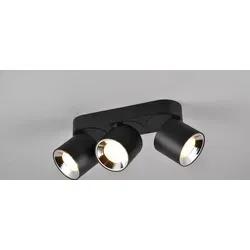 Trio Leuchten Guayana 3-flammige Einbau- & Aufbauleuchte - Moderne 3-flammige Lampe in Schwarz matt, dreh- und schwenkbare Spots bieten flexible Beleuchtungslösungen für jeden Raum. Exkl. 1x GU10 Leuchtmittel.