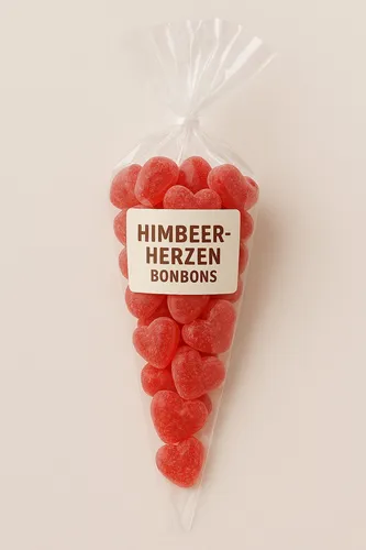 Himbeerherzen Bonbons im Spitzbeutel 100g - fruchtige Leckerei perfekt zum ...