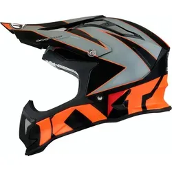 KYT Strike Eagle Blinking Motocross Helm, schwarz-orange, Größe M für Männer