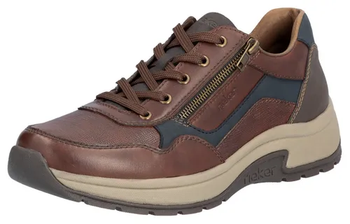 Rieker Schnürhalbschuhe in Braun, Gr. 44 - Bequem & Stylish - Herren-Slipper mit hochwertigem Glattleder, Anti-Stress Wechselfußbett für hohen Tragekomfort und extra weite Passform. Ideal für Alltag und besondere Anlässe.