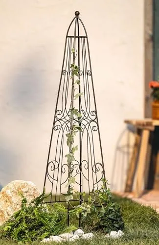 Dekoleidenschaft Rankturm Romance aus Metall – Hochwertige Rankhilfe für Pflanzen - Eleganter Rankturm