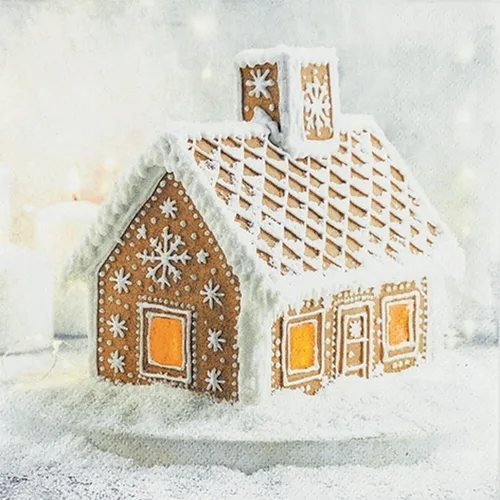 Servietten Gingerbread House Lebkuchenhaus Weihnachten Tischdeko 33x33cm 20