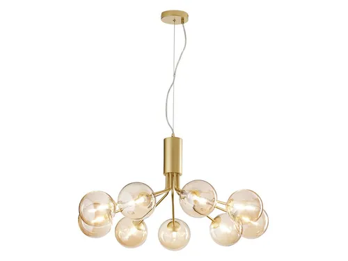 Luce Ambiente Design LED Pendelleuchte groß mit Glas-Kugeln Ø 83cm, Dimmfunktion, LED wechselbar, Warmweiß, ausgefallene Hängelmape für Esstisch hängend inkl. G9 Leuchtmitteln