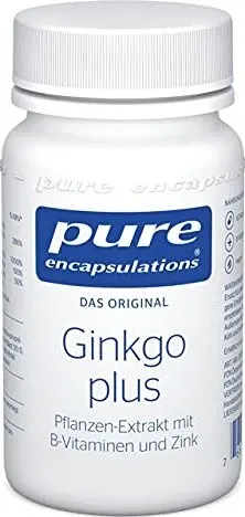 Pure Encapsulations Ginkgo plus - Gedächtnisunterstützung mit Ginkgo Extrakt - Pflanzliches Ergänzungsmittel Ginkgo mit hochwertigem Extrakt, unterstützt die Gedächtnisfunktion und fördert die normale kognitive Leistung durch Vitamin B6, B12, Folsäure und Zink.