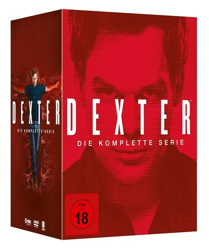 Dexter - Die komplette Serie - 35-DVD-BOX - Krimi-Boxset mit der gesamten Serie, spannend und fesselnd, perfekt für Fans von Thriller und spannenden TV-Serien.