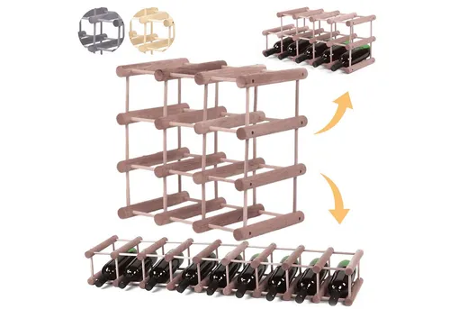 Modo24 Flaschenregal RW7 Eiche Nadelholz Massivholz Für 12 bis 76 Flaschen oder mehr, Weinregal Modular Flaschenregal Weinständer Flaschenständer