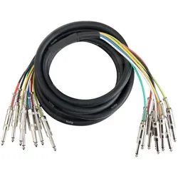 Pronomic Stage MJJ8-3 8-fach Multicore Klinke 3m - Multicores für Tonstudio und Bühne, handverlötete 6,3mm Klinkenstecker aus Metall, farblich kodierte Kabel für einfache Handhabung, Länge: 3 m.