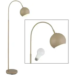 Moderne LED Stehleuchte Bogenstehlampe sandfarben