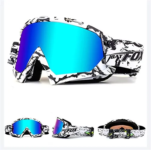IHRKleid Motorrad Goggle Motocross Wind Staubschutz Fliegerbrille Snowboardbrille Schneebrille Skibrille Wintersport Brille Dirtbike Off-Road Schutzbrille (Weiß)
