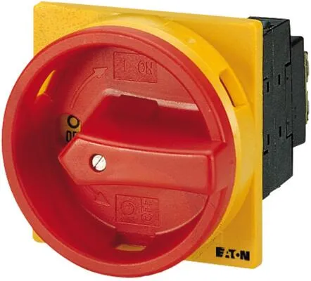 Eaton P1-32/Ea/Svb Hauptschalter - Sonstiges Elektromaterial, 3-poliger Hauptschalter mit NOT-AUS-Funktion, abschließbar in 0-Stellung, Schutzart IP65 und Bemessungsstrom von 32 A für sichere Installationen.