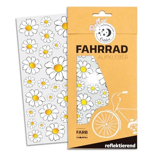 Farbviereck Gänseblümchen Aufkleber reflektierend wetterfest für Fahrrad