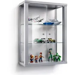 K-Möbel Hängevitrine Glas in Alu/Silber