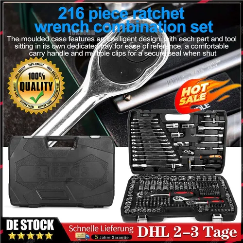 Steckschlüsselsatz Werkzeugkoffer 216 tlg von YATO