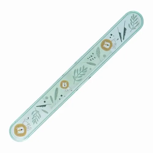 PARSA Beauty Zahnbürstenköcher Kids Safari Grün Blau Transparent Kinderzahnbürstenhalter stabil langlebig süßes Design Zahnpflege Zubehör für Kinder Badezimmerzubehör