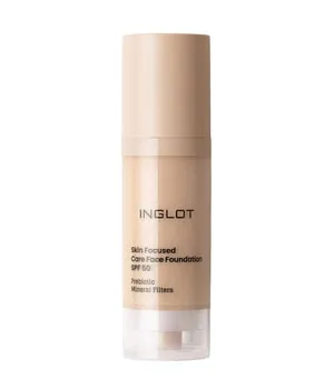 INGLOT Skin Focused Care Face Foundation SPF50+ 30 ml - 302 Ivory Beige - Make-up mit SPF 50, vereint Pflege und Sonnenschutz, enthält 98% natürliche Inhaltsstoffe, ideal für empfindliche Haut und wasserfest für langanhaltenden Halt.